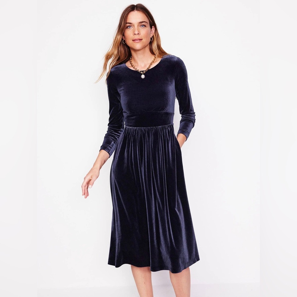 Boden Blue  Long Sleeve Cocktail Dress